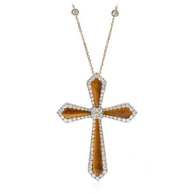 Gouden halsketting met tijgerogen (CIRARI)