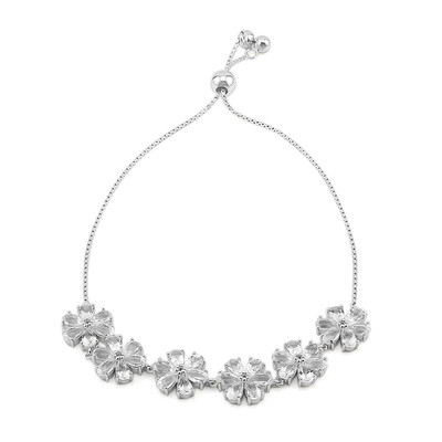 Zilveren armband met witte topaasstenen