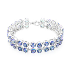 Zilveren armband met blauwe mystiek-topaasstenen