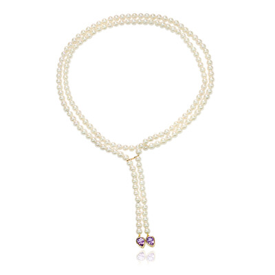 Gouden halsketting met amethisten (Michelle Albala)