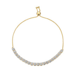 Messingen armband met een I3 (I) Diamant (Juwelo Style)