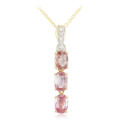 Gouden halsketting met Onverhitte Padparadscha Saffieren (AMAYANI)