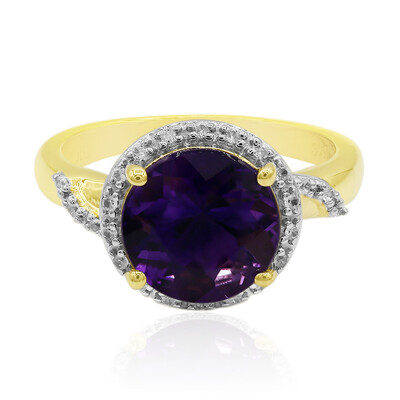 Gouden ring met een Uruguay amethist