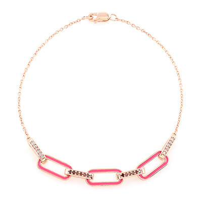 Zilveren armband met I4 Rode Diamanten