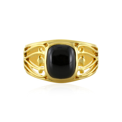 Zilveren herenring met een zwarte spinel