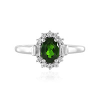 Zilveren ring met een Russische diopsied