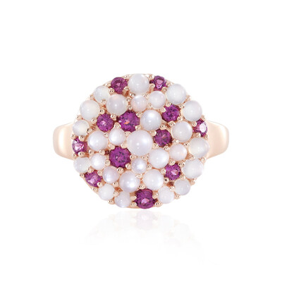 Zilveren ring met een witte maansteen (KM by Juwelo)