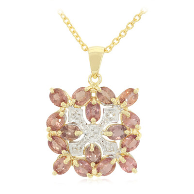 Gouden halsketting met Onverhitte Padparadscha Saffieren (AMAYANI)