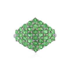 Zilveren ring met tsavorieten