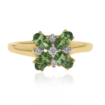 Gouden ring met AAA Tsavorieten
