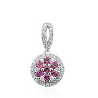 Platinaen hanger met rubelieten