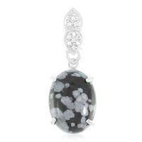 Zilveren hanger met een sneeuwvlokken obsidiaan