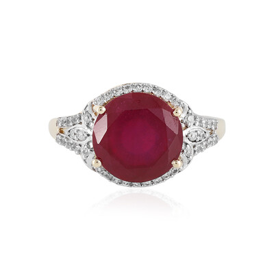 Gouden ring met een AAA Madagaskar robijn