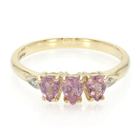 Gouden ring met Onverhitte Padparadscha Saffieren