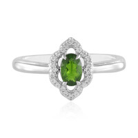 Zilveren ring met een Russische diopsied