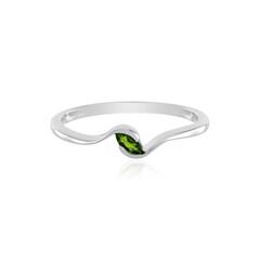 Zilveren ring met een Russische diopsied