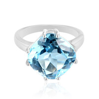 Zilveren ring met een hemel-blauwe topaas
