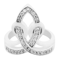 Zilveren ring met witte topaasstenen
