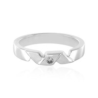 Zilveren ring met een PK (J) Diamant