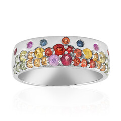Zilveren ring met saffieren