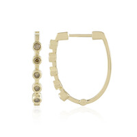 Gouden oorbellen met SI1 Champagne Diamanten