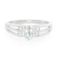 Zilveren ring met een Braziliaanse Aquamarijn