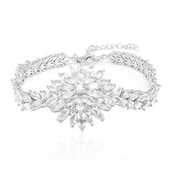 Zilveren armband met witte topaasstenen