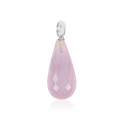 Zilveren hanger met een rozen kwarts