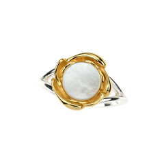 Zilveren ring met een parelmoer