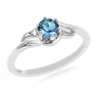 Zilveren ring met een Londen-blauwe topaas