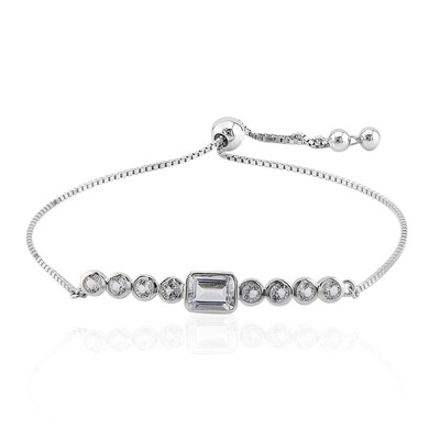 Zilveren armband met een witte topaas