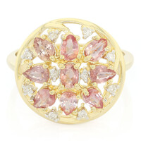 Gouden ring met Onverhitte Padparadscha Saffieren (AMAYANI)