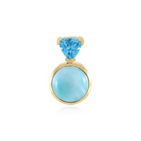 Zilveren hanger met een larimar