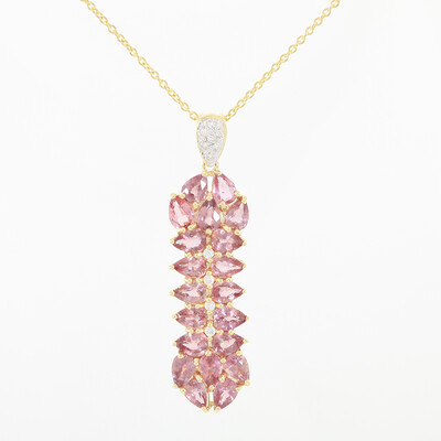 Gouden halsketting met Onverhitte Padparadscha Saffieren (AMAYANI)