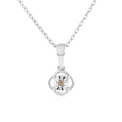 Zilveren halsketting met een I3 Champagne Diamant