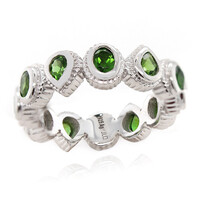 Zilveren ring met Russische diopsiedstenen (Dallas Prince Designs)