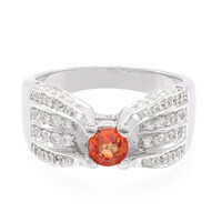 Zilveren ring met een avondrode robijn