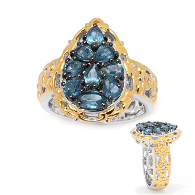 Zilveren ring met een Petrol Kyaniet (Gems en Vogue)