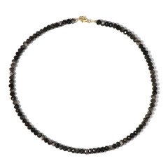 Zilveren halsketting met Zilver Obsidianen