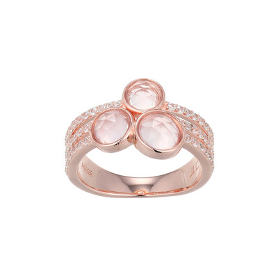 Zilveren ring met een rozen kwarts (Adela Silber)