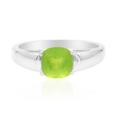 Zilveren ring met een Braziliaanse Groene Opaal