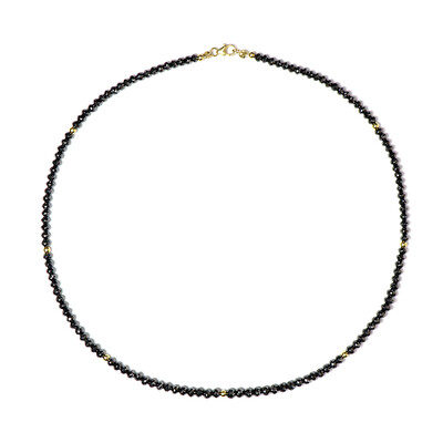 Gouden halsketting met zwarte diamanten (Annette)