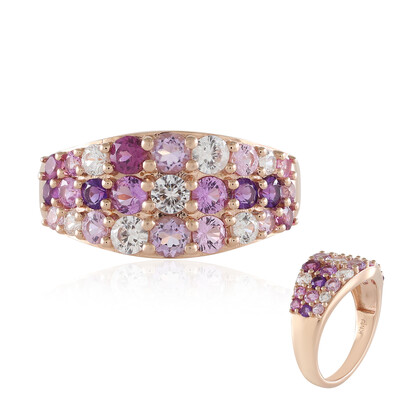 Zilveren ring met een rhodliet (KM by Juwelo)