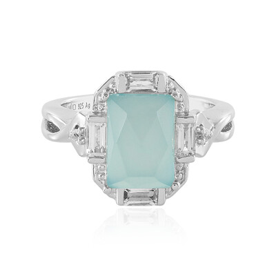 Zilveren ring met een Aqua Chalcedoon