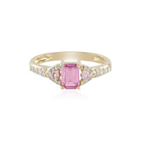 Gouden ring met een roze saffier