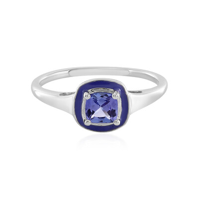 Zilveren ring met een tanzaniet
