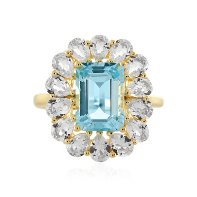 Zilveren ring met een hemel-blauwe topaas