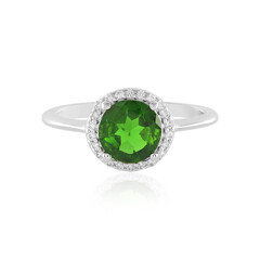 Zilveren ring met een Russische diopsied
