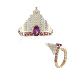 Zilveren ring met een rhodliet