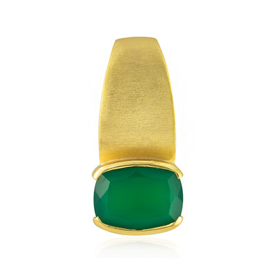Zilveren hanger met een Groene onyx (MONOSONO COLLECTION)